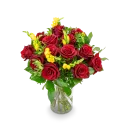 Kytice růží s fréziemi